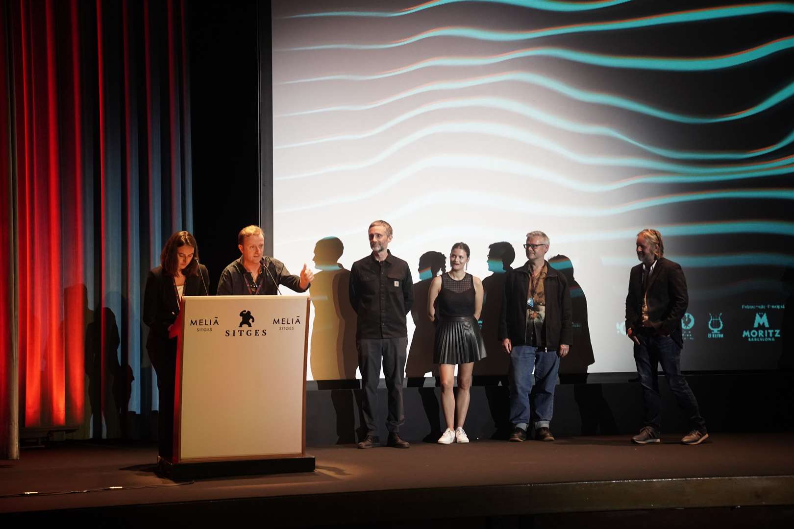 Mark addresses the crowd at Sitges Festival, Spain. Picture: Miguel Anxo