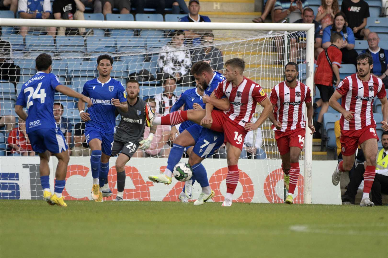 Alex MacDonald holds off Harry Kite in the box Picture: Barry Goodwin