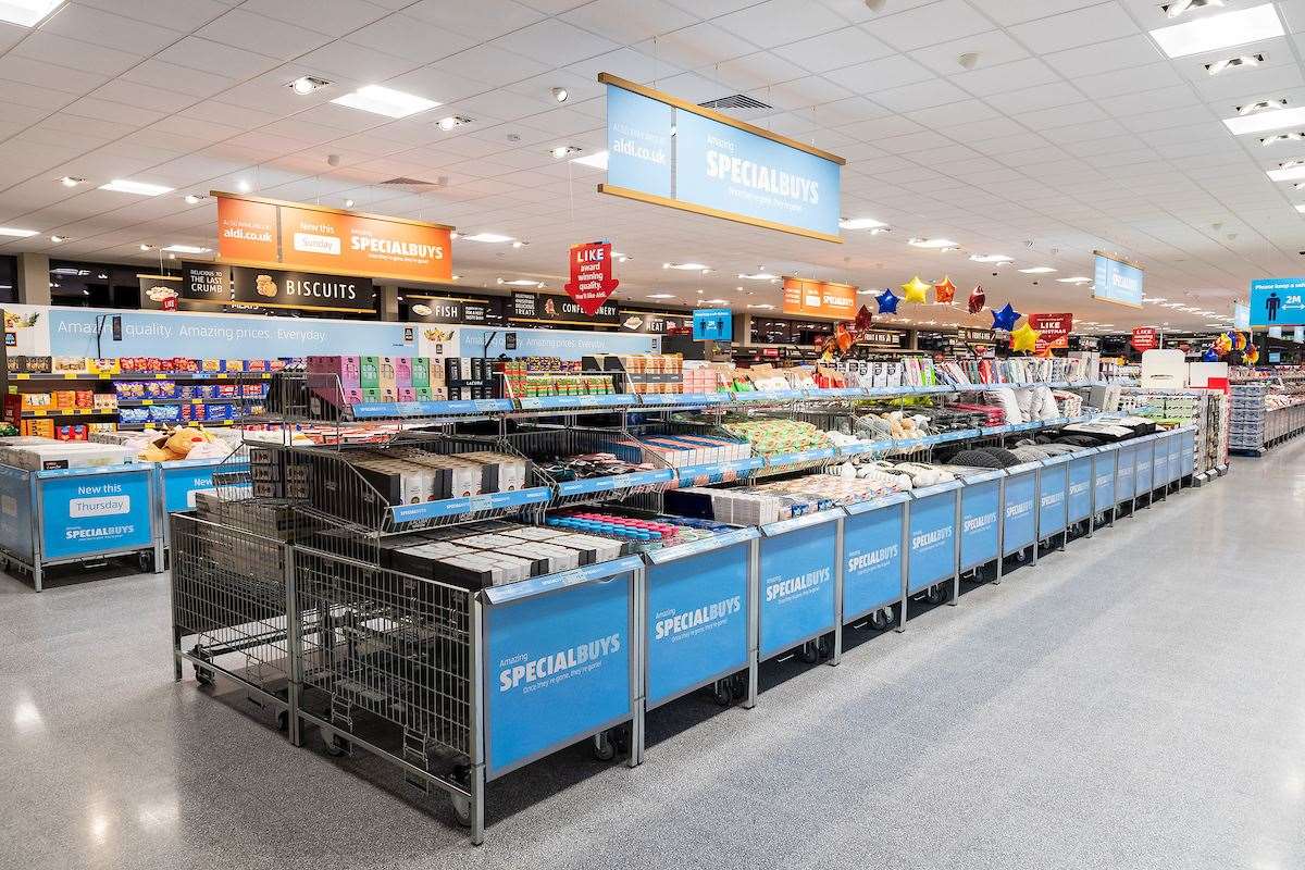 Inside an Aldi store