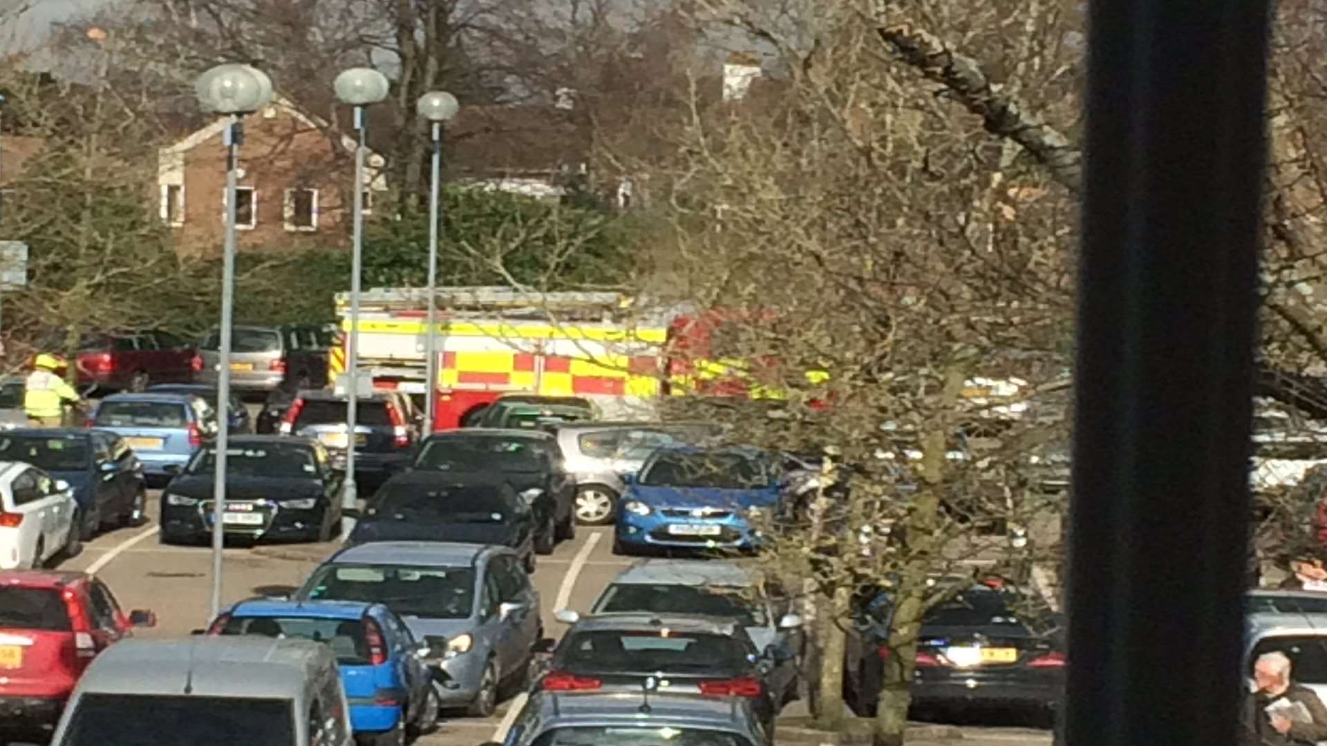 Fire crews in Bligh's Meadow car park. Picture: Jason Mehmet