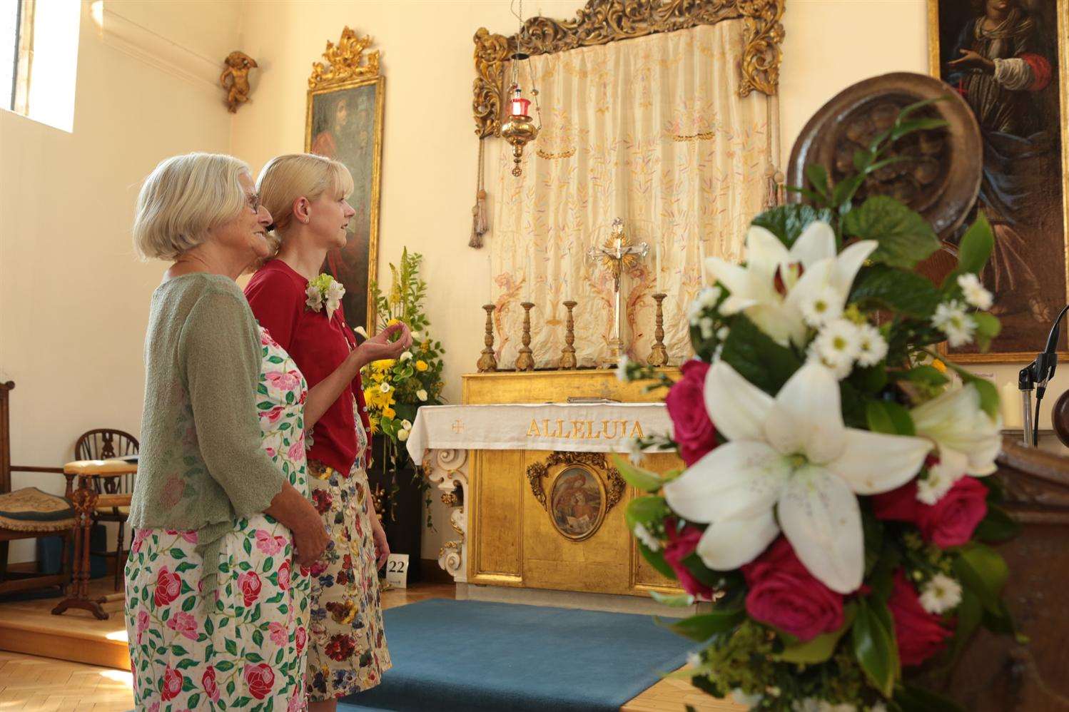 Ann Dale and Lynda Wardle at the Flower festival in aid or Burrswood Christian Hospital