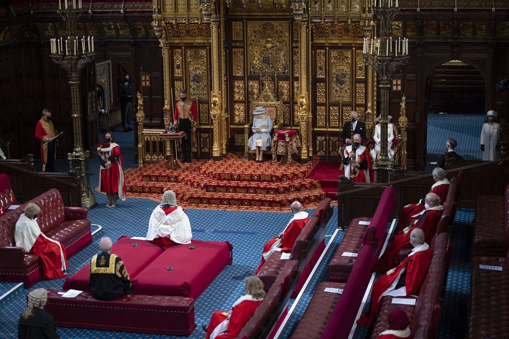 The Queen in the House of Lords (Eddie Mulholland/The Daily Telegraph/PA)