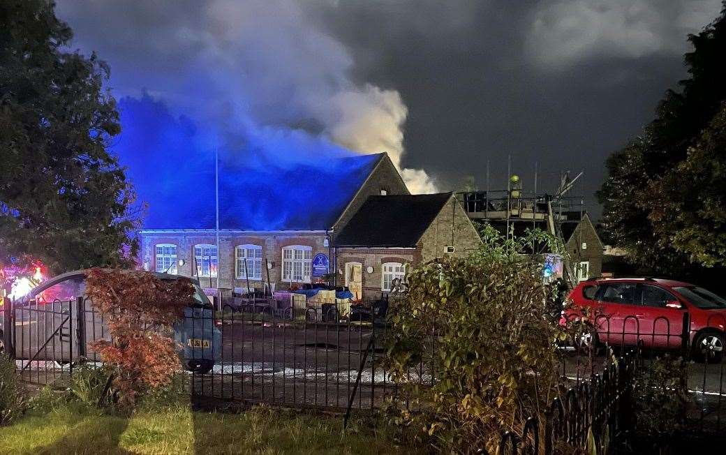 The scene of the fire at Rodmersham Primary School, Sittingbourne. Picture: Lucy Winzer