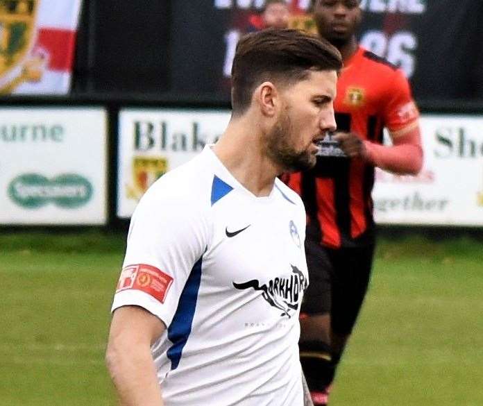 Hythe Town player-boss James Rogers Picture: Ken Medwyn