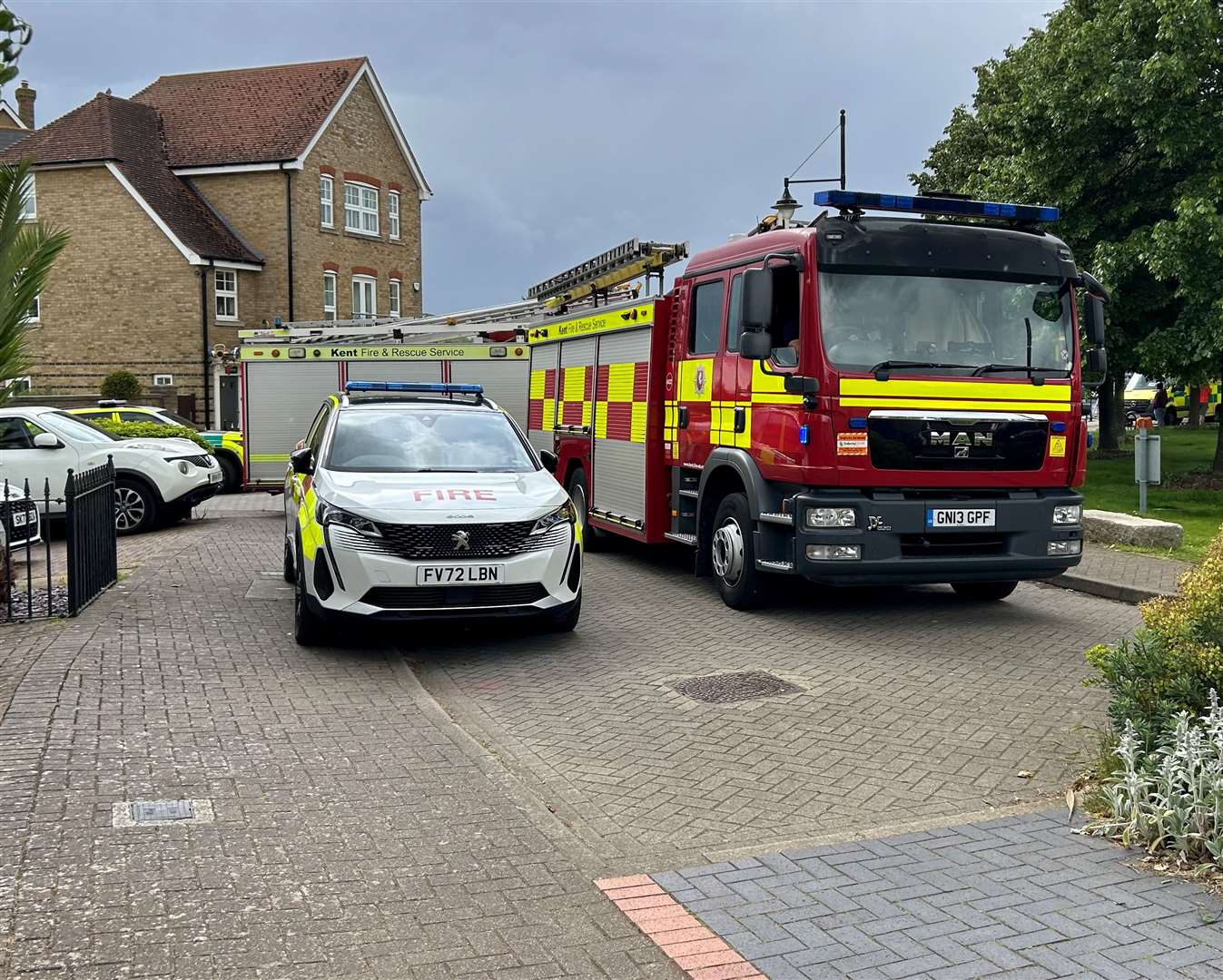 Police, fire and ambulance crews were called to the scene. Picture: Brad Harper
