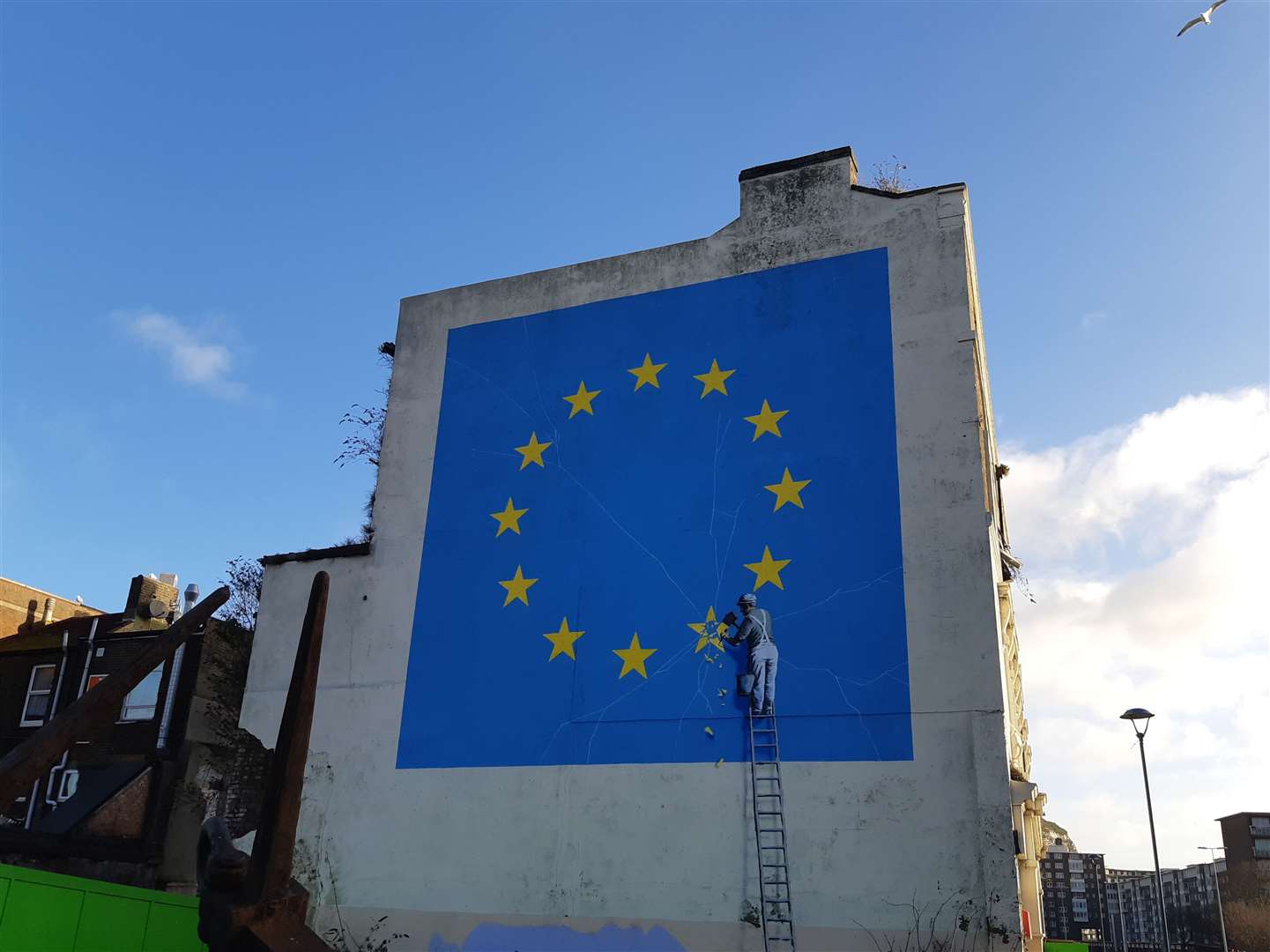 How the Banksy mural in Dover looked