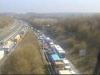 The M20 is at a standstill between Junctions 7 and 8 (8151814)