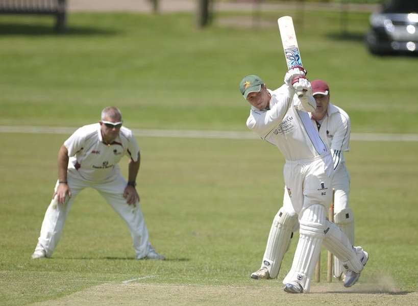 Buzz Gould plays another big shot for Whitstable Picture: Barry Goodwin