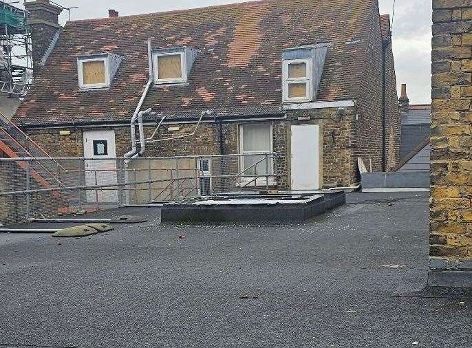 The skylight which the cubs fell through in Harbour Road, Ramsgate. Picture: RSPCA