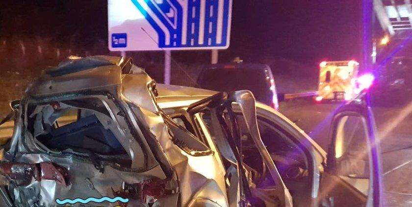 The remains of a car involved in the pile-up. Picture: Kent Police Roads