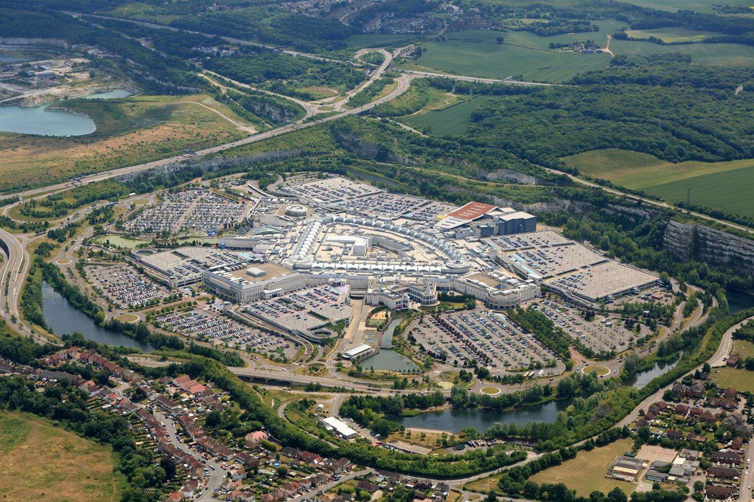 An aerial view of Bluewater