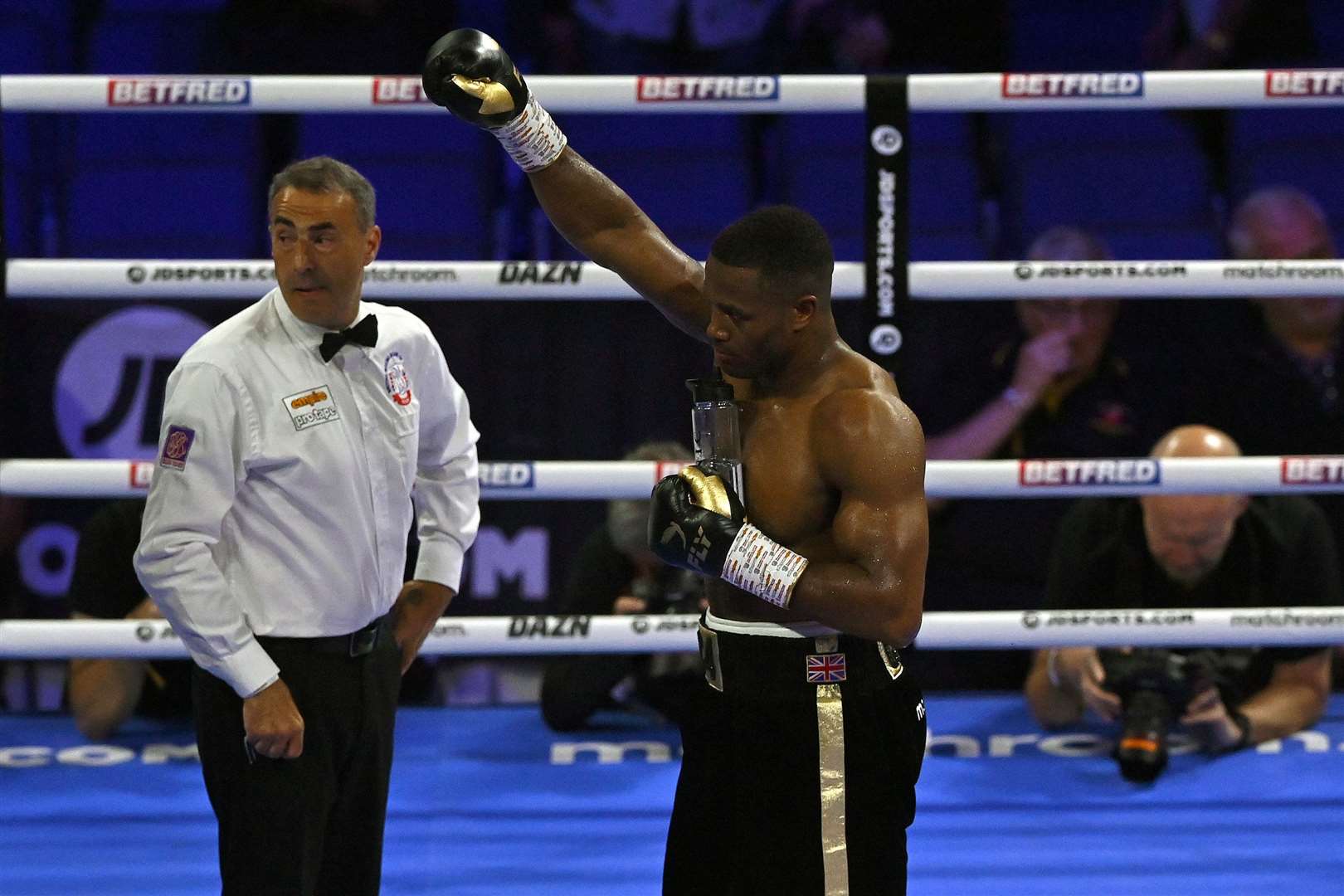 Cheavon Clarke celebrates his second professional win Picture: Keith Gillard