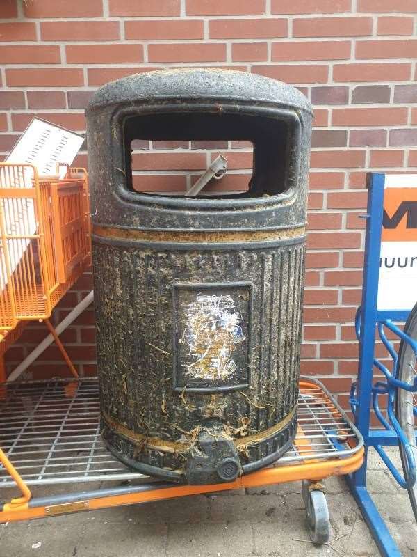 Frerk Richter found the bin with the Worthing council crest on (Frerk Richter/PA)