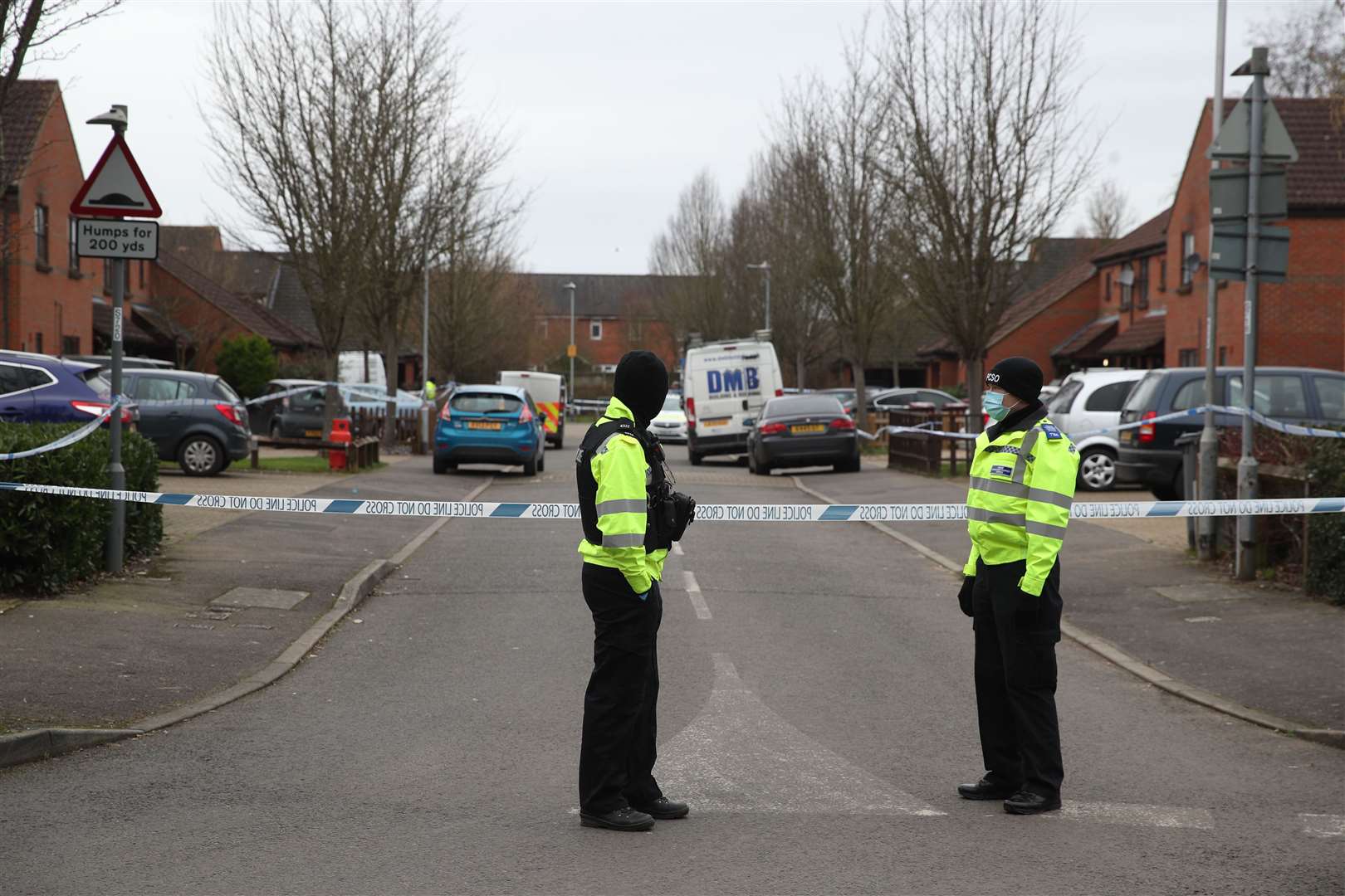 Police officer in Managua Close in Caversham near Reading (Steve Parsons/PA)