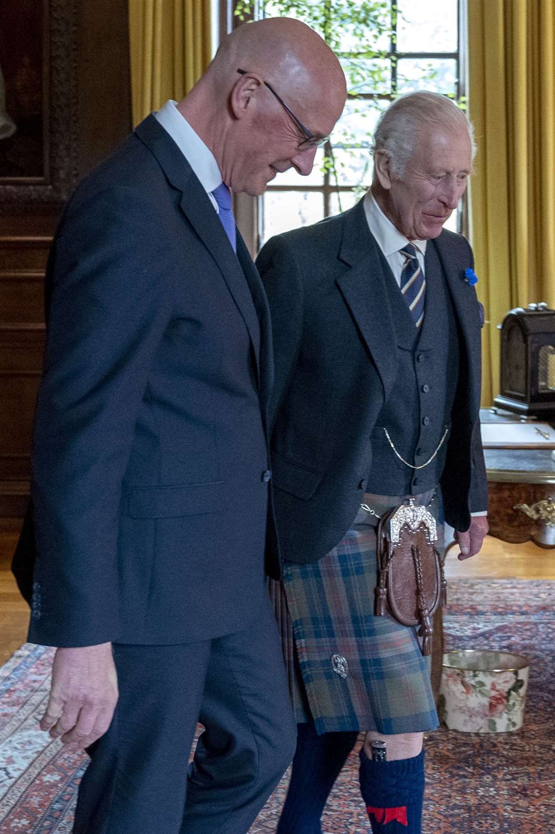 The King and SNP leader at the Palace of Holyroodhouse (Jane Barlow/PA)