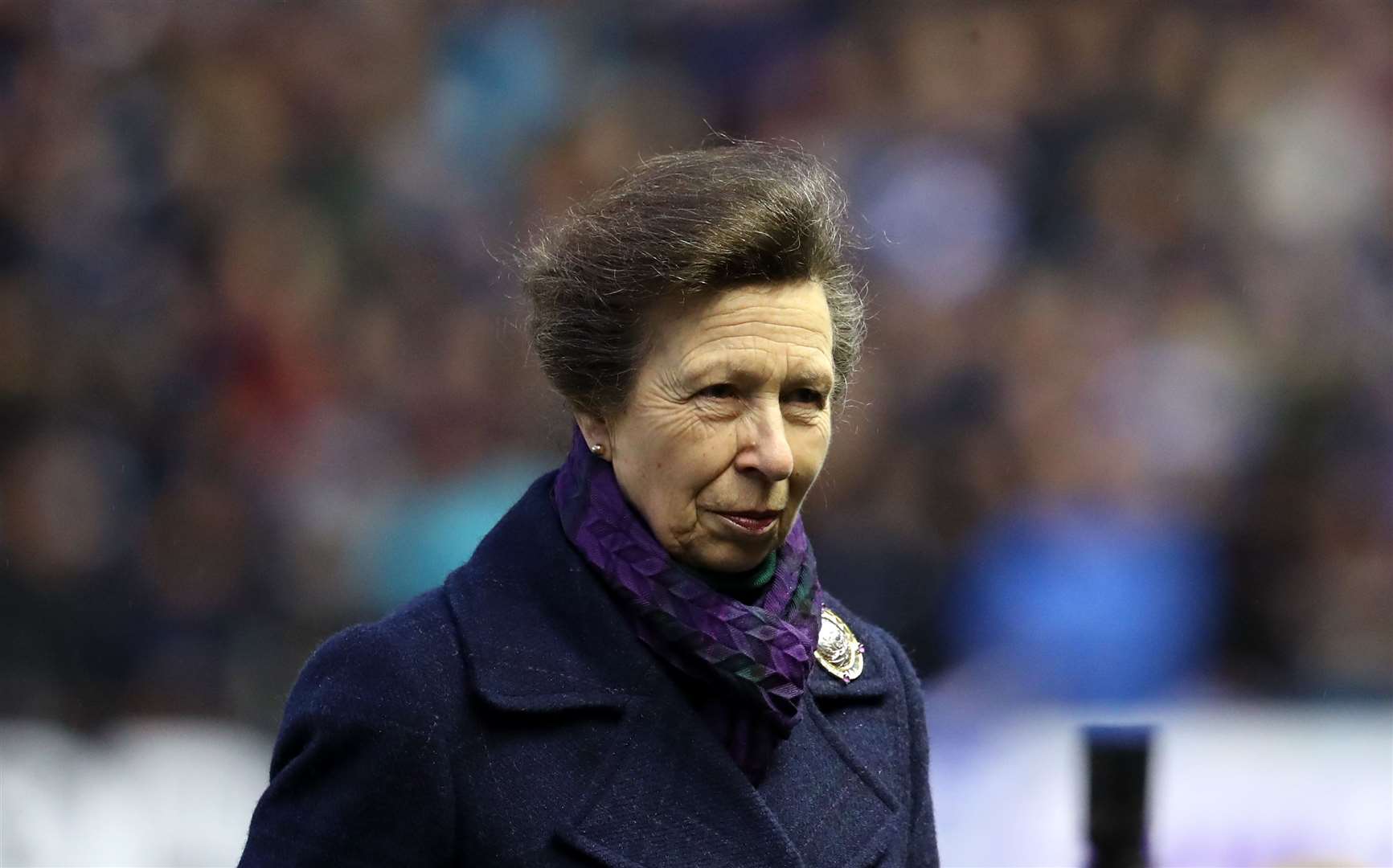 Anne, pictured during a Six Nations match at the home of Scottish rugby, Murrayfield Stadium in Edinburgh, is patron of Scottish rugby’s governing body. Andrew Milligan/PA Wire