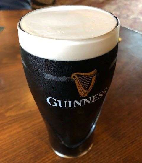 The Apprentice went the Guinness route and I managed to get a photo of his pint before he made a start on it