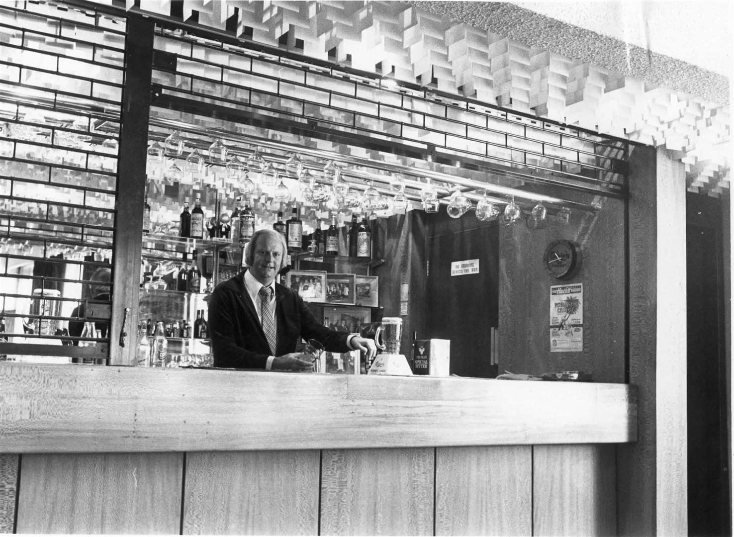 The new bar in the Hazlitt Theatre, Maidstone, in 1980
