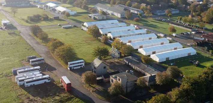 The processing site for migrants at Manston