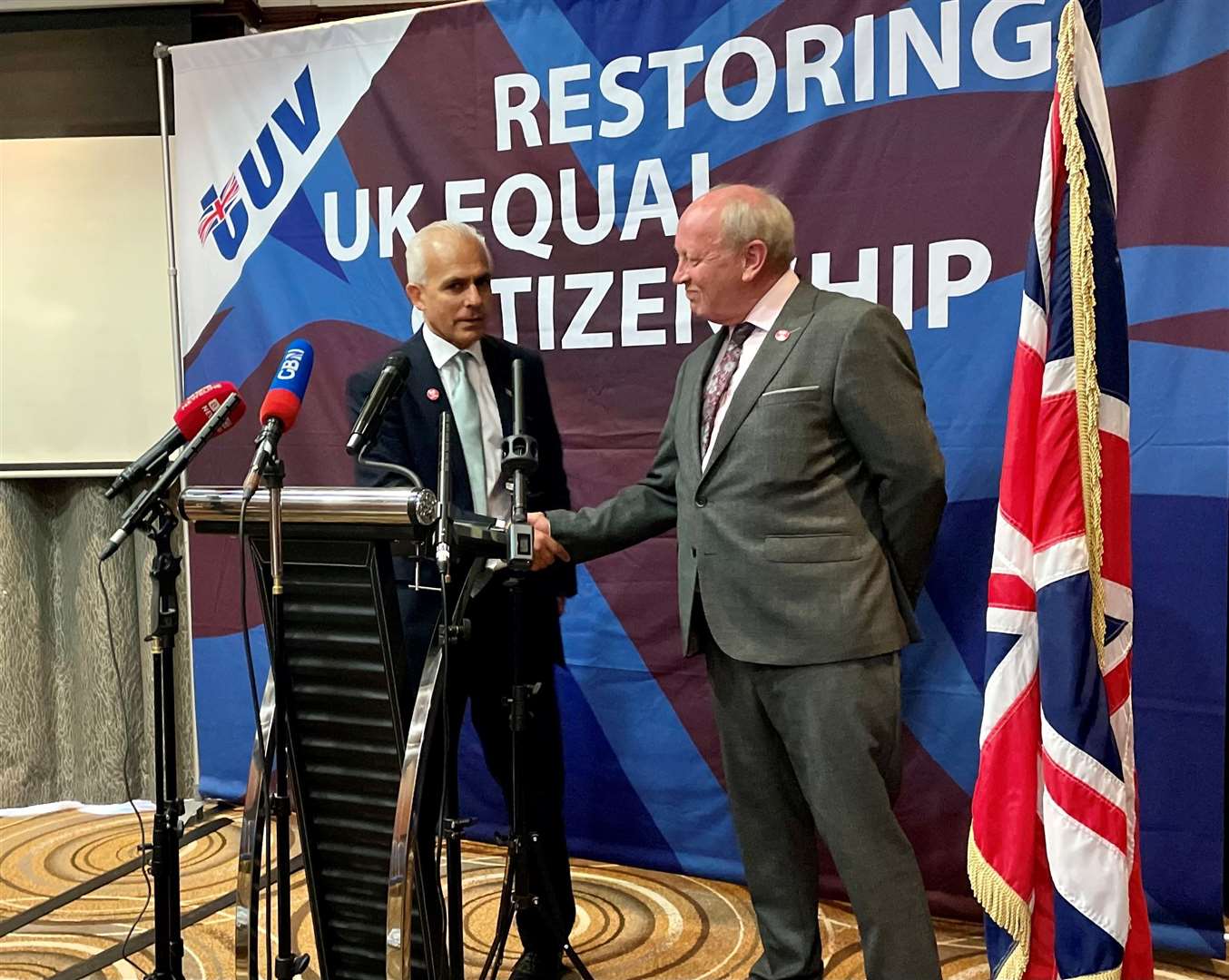 Reform UK deputy leader Ben Habib (left) and TUV leader Jim Allister (David Young/PA)