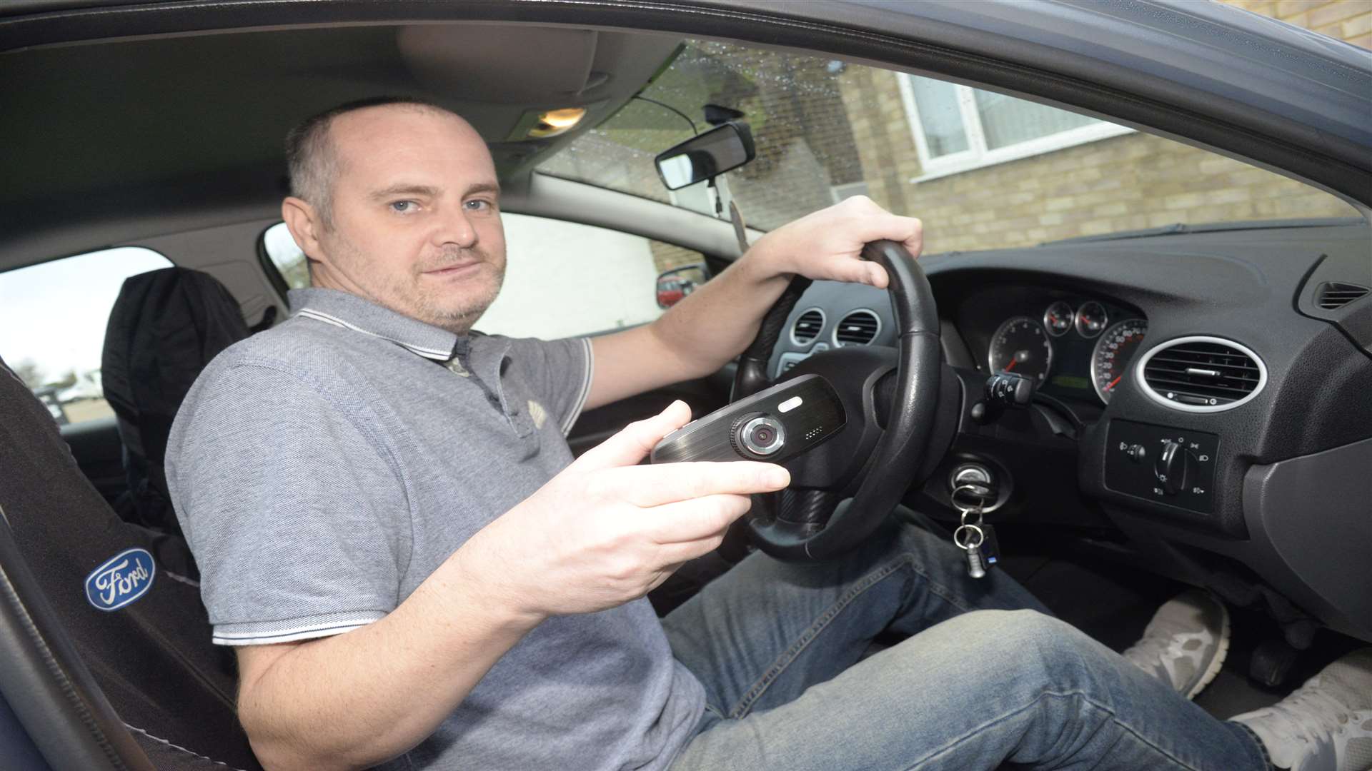 John Garner with his dashboard camera. Picture: Chris Davey