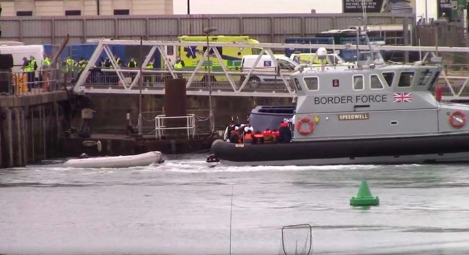 Migrants arrive at Dover. Picture Chris Johnson