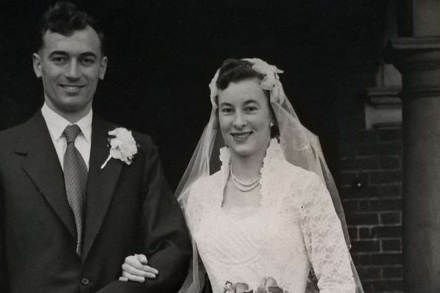 Richard and Betty Faint on their wedding day