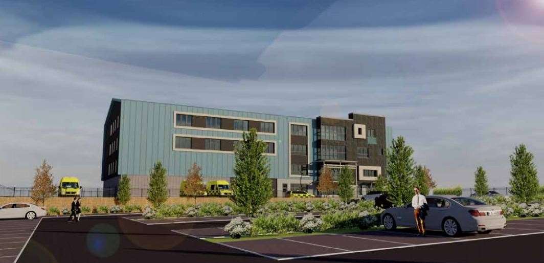 An artist's impression of the £6.5million plans for a Gillingham ambulance centre. Picture: SECAmb