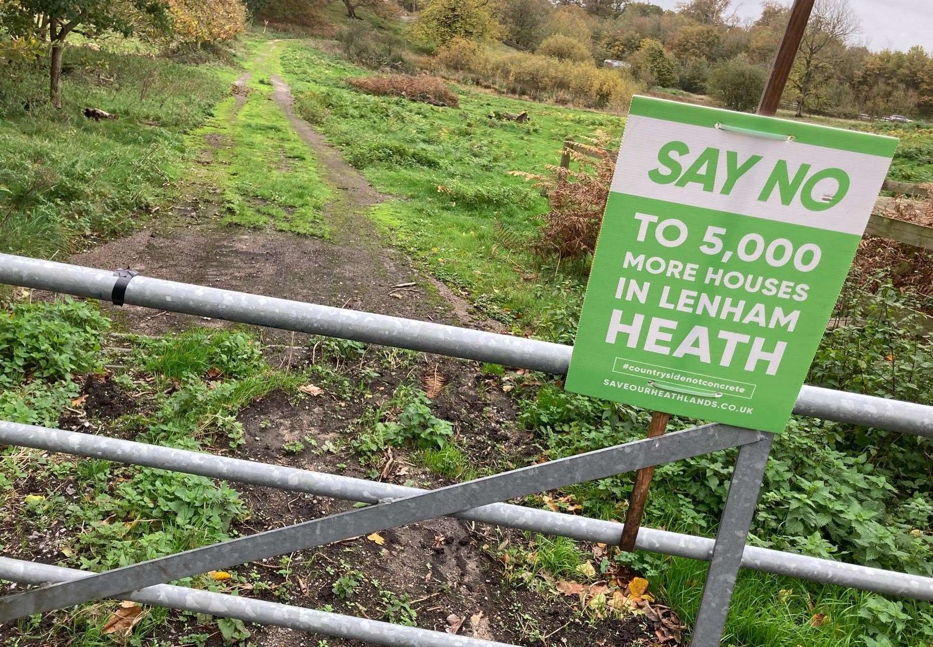 One of the many signs saying "no" to 5,000 homes at Lenham Heath