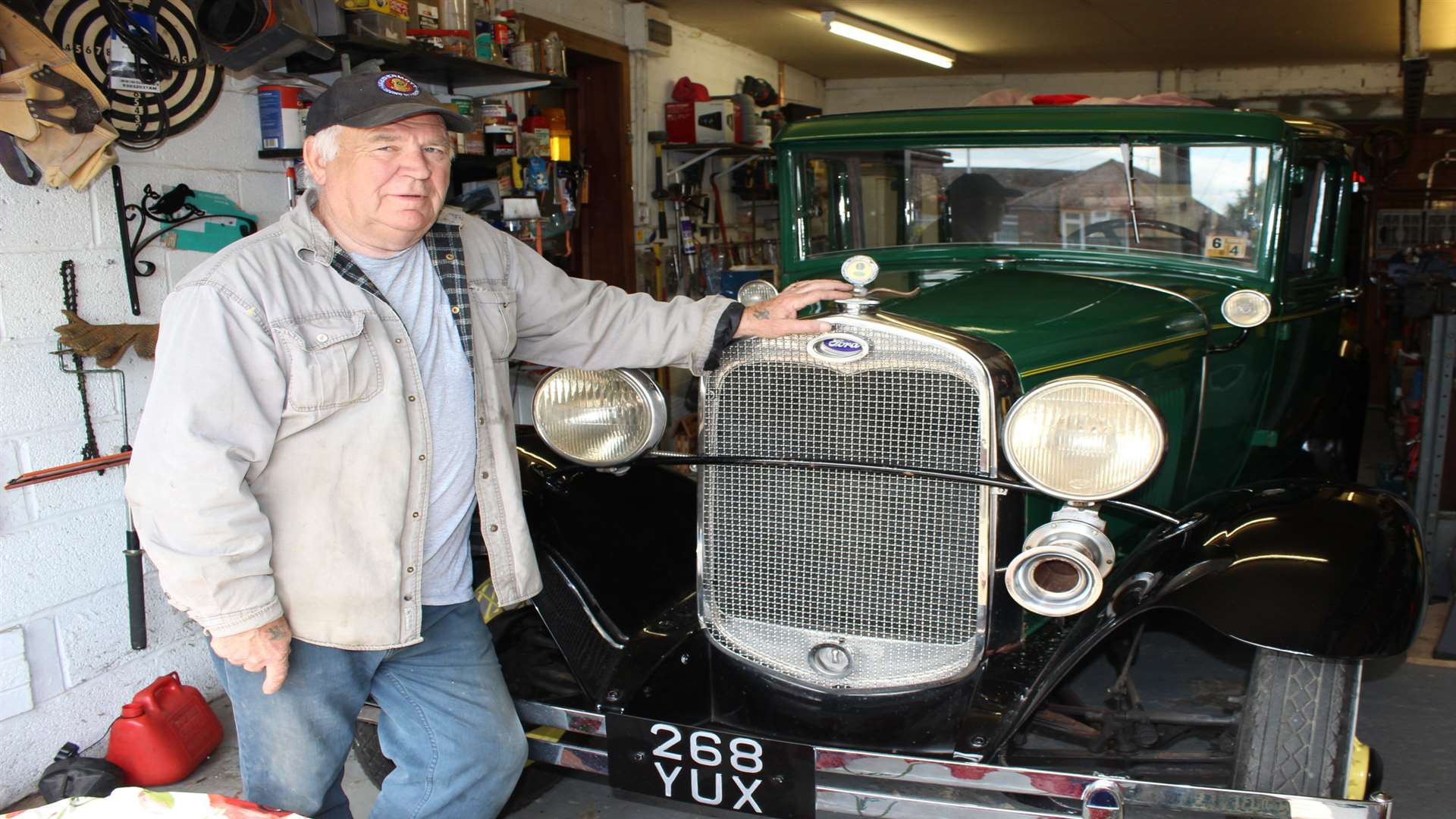 Derrick Wareham with rare 1930 Model-A Ford