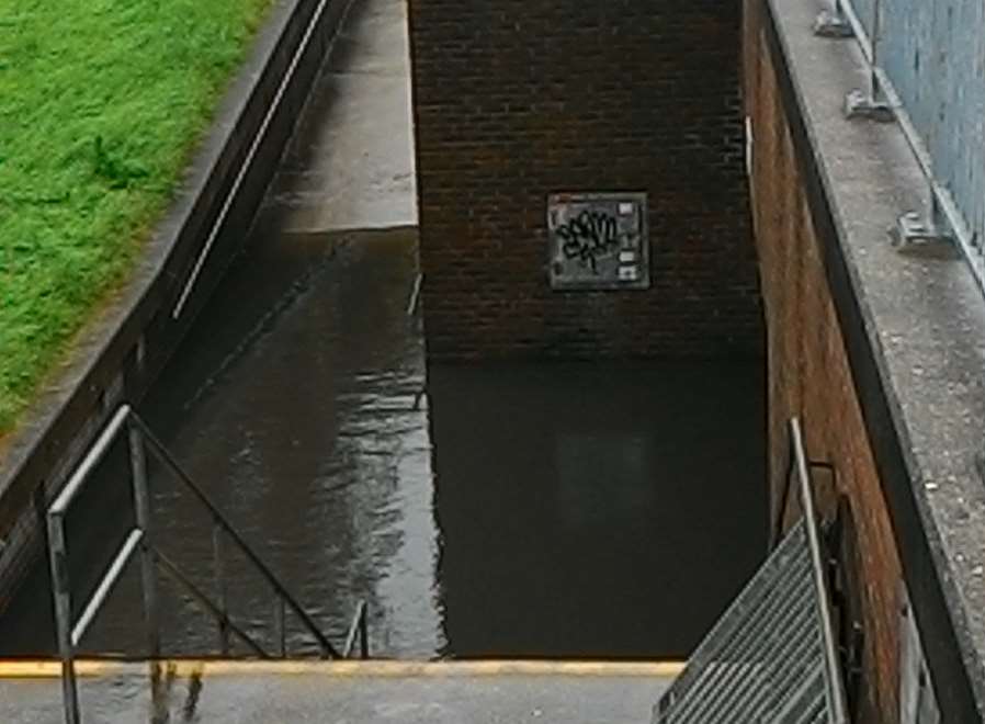 Water has also been spotted pouring into the subway near Broadway