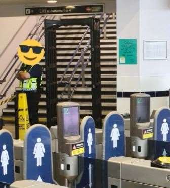 A knife arch has been put in place at Dartford Railway Station. Photo: KentPoliceDart