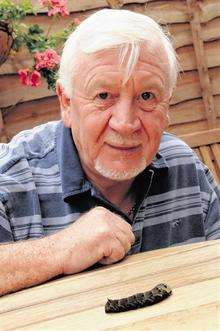 Broadstairs resident Paul Dunne, who found a giant caterpillar in his garden