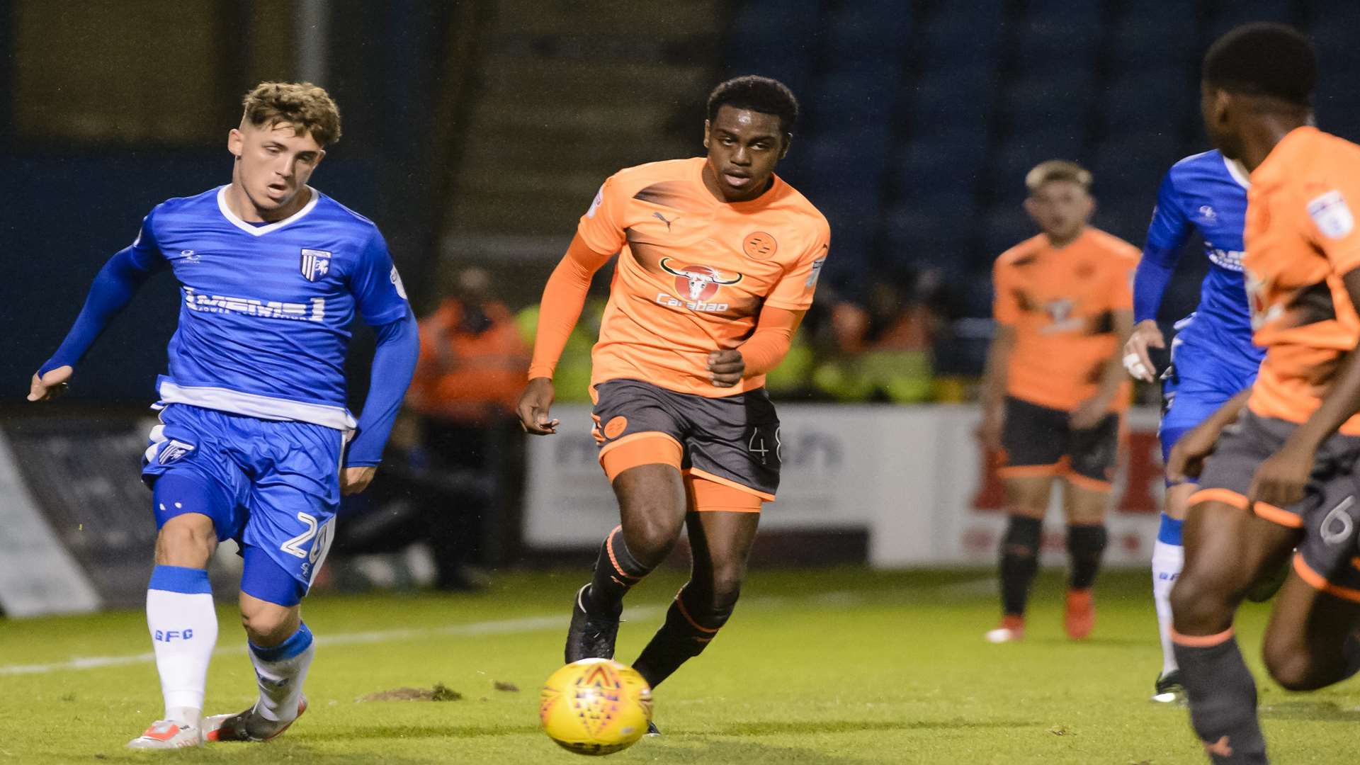 Darren Oldaker carries the ball forward Picture: Andy Payton