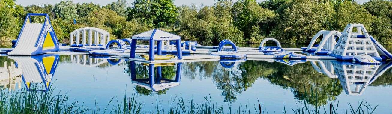 A computer generated image shows what the aqua park at Sandwich could look like. Picture: AquaGlide