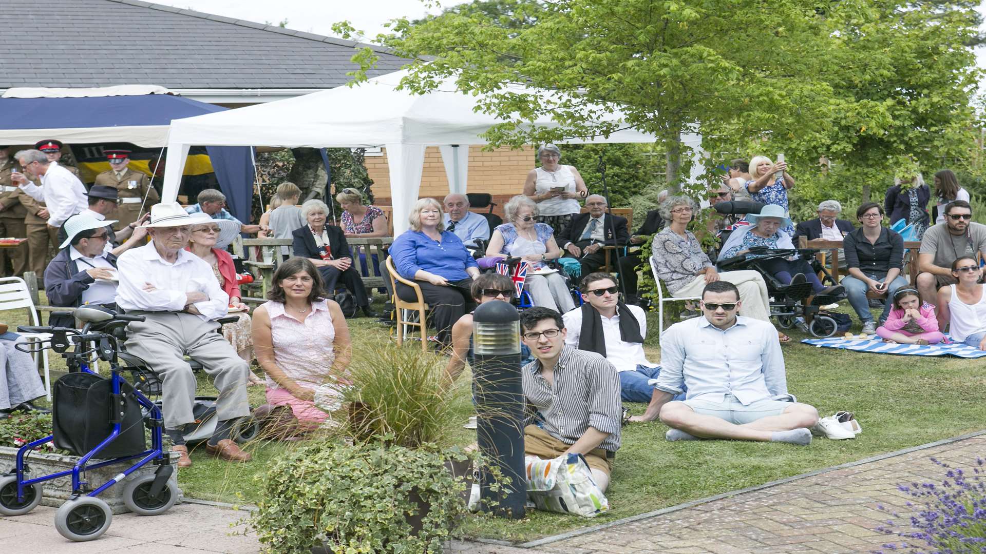 Resident and guests listen during the service at Rusthall Lodge