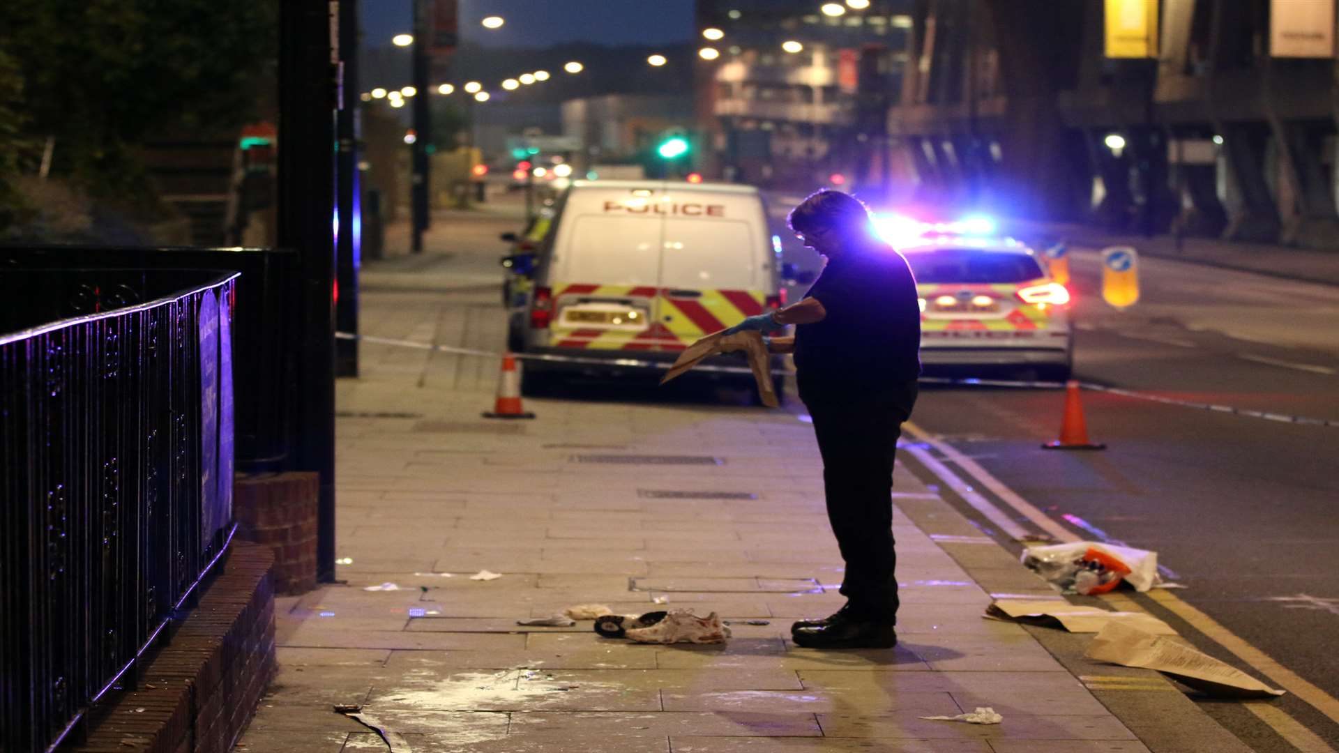 Police at the scene. Picture: Keith Thompson