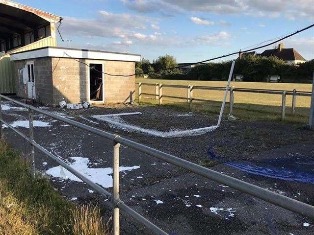 Bredhurst Juniors FC’s facilities at Central Park Stadium in Murston have been vandalised