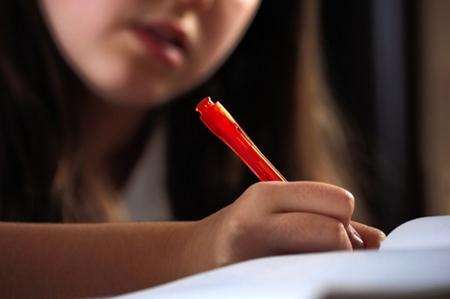 Pupil taking an exam