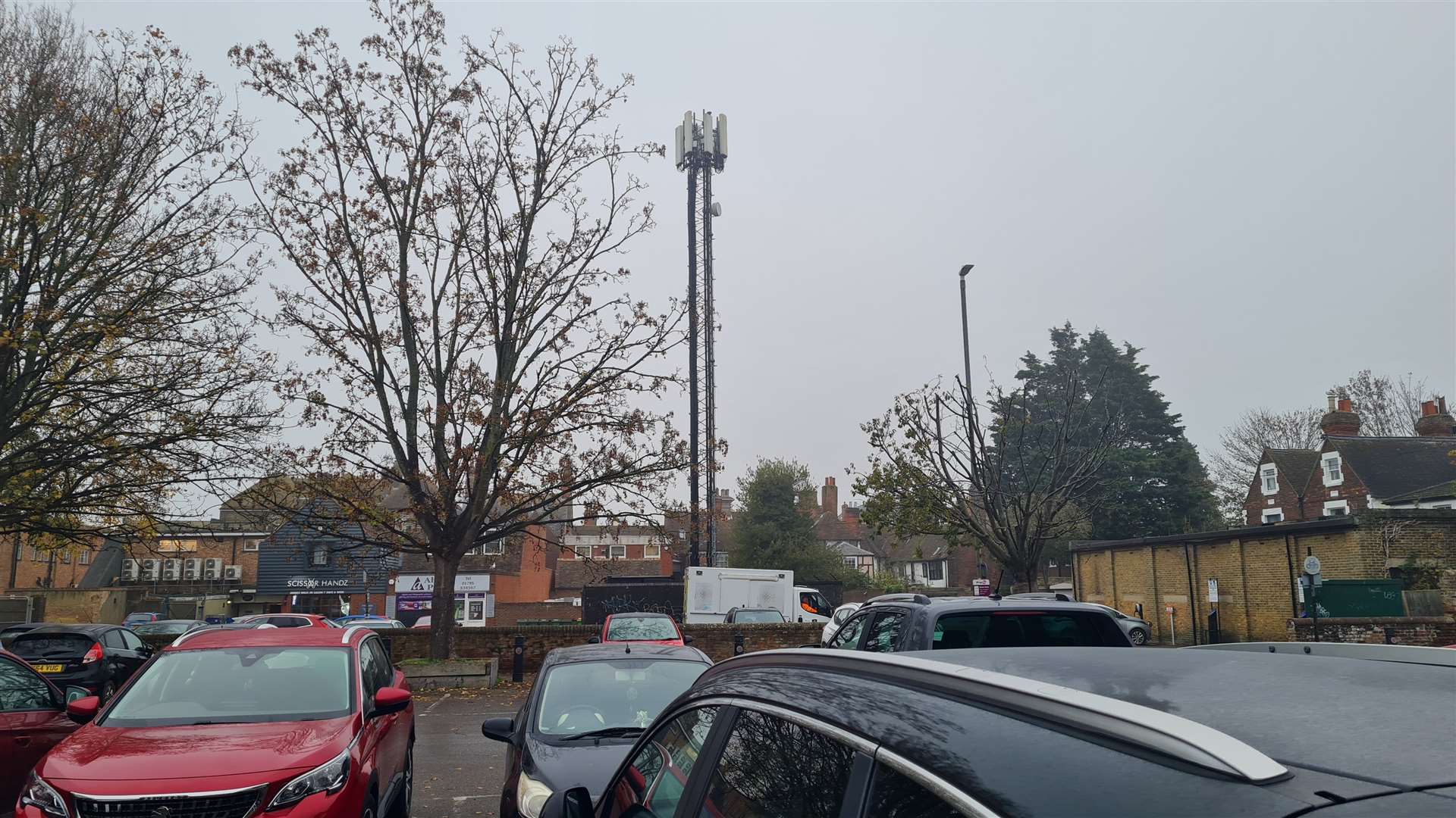 The existing mobile mast is temporarily installed in the Central car park in Faversham