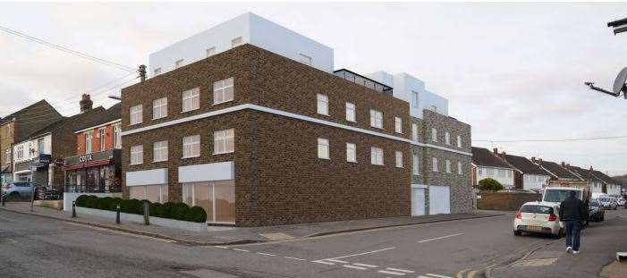 The proposed new pharmacy and apartment building in Station Road, Longfield. Picture: DPC Property Ltd