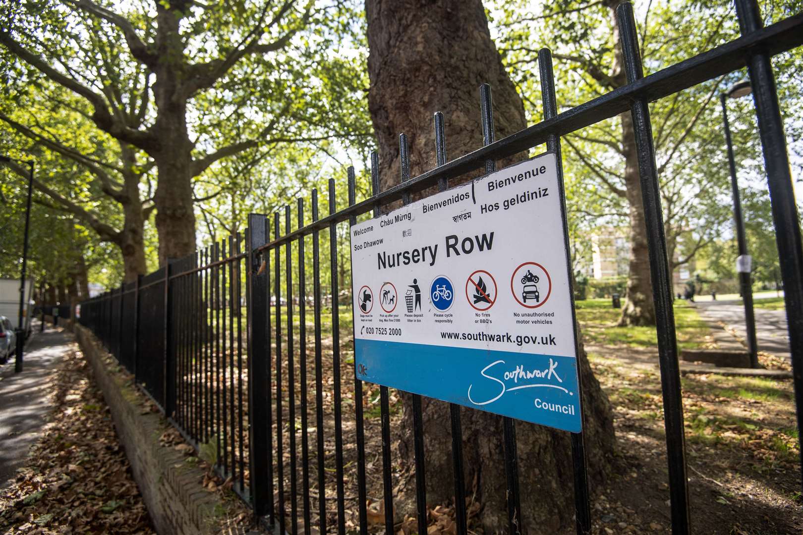 Scene of the incident in Row Park, Walworth, south-east London (Victoria Jones/PA)