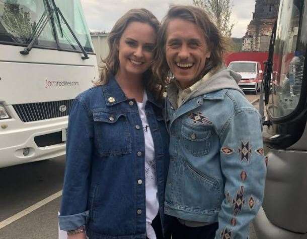 Victoria Wale with Mark Owen from Take That