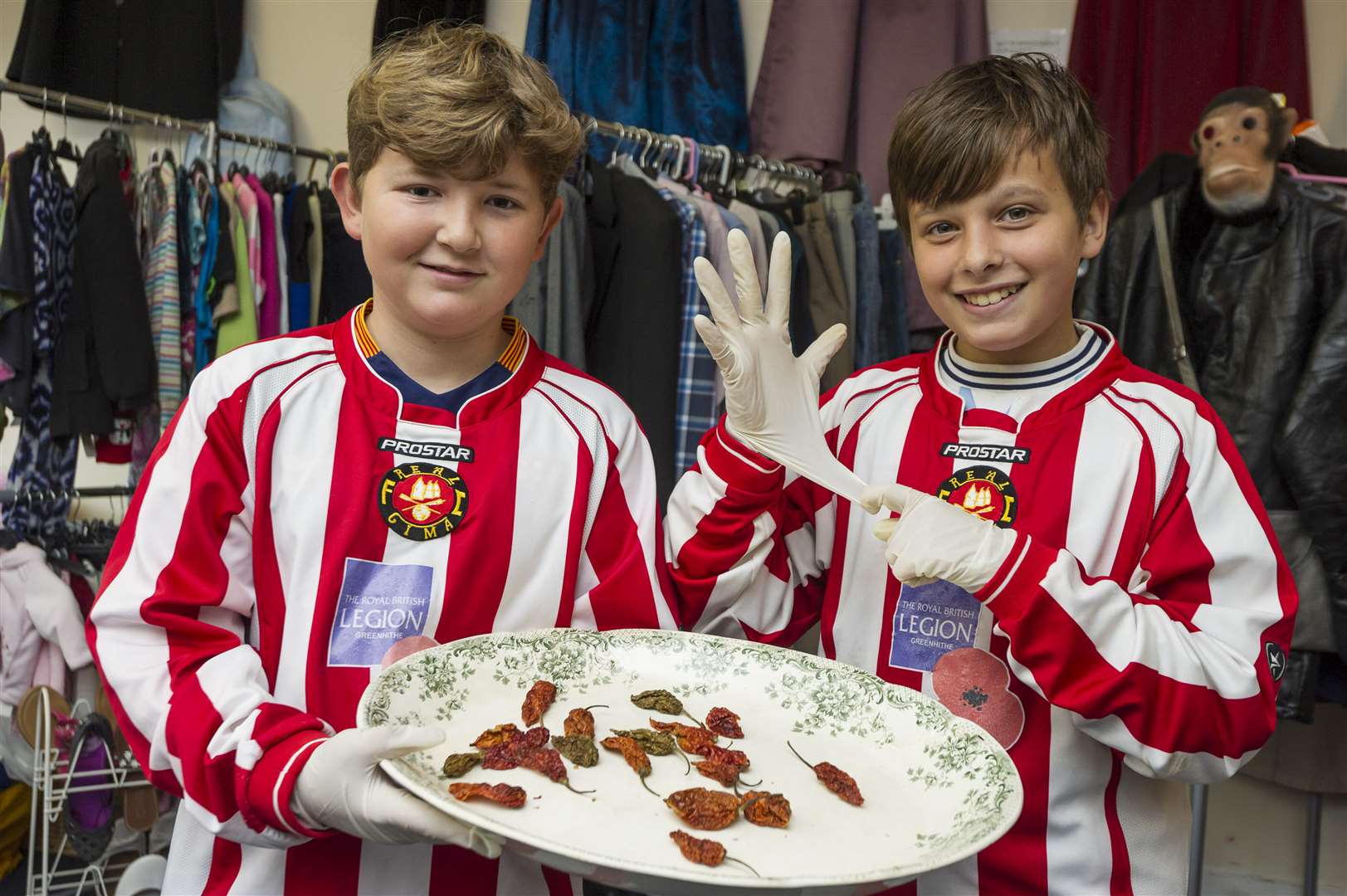 Daniel Reville and Daniel Smith prepare to tackle the notorious ghost chillies