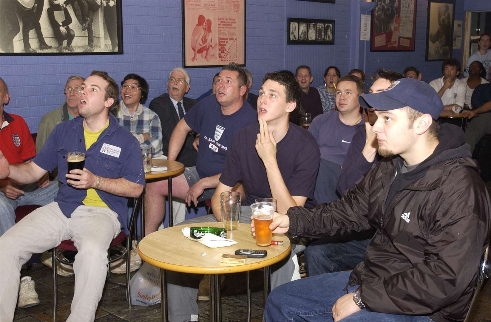 Fans at the University of Kent for England's 2002 match against Brazil