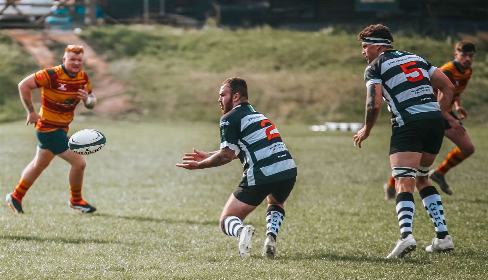 Gravesend try scorer Stan Dadson receives the ball. Picture: jp_photographeruk