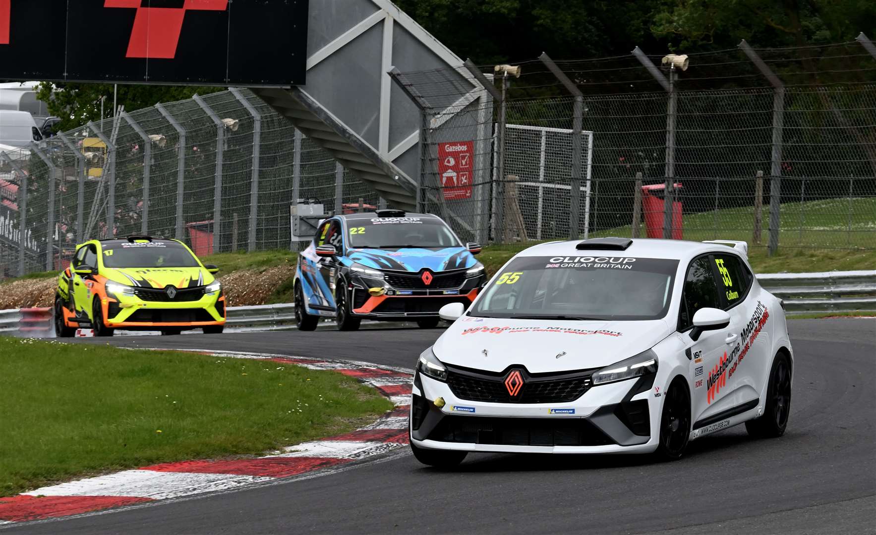 Ben Colburn, who competed in the previous version of the Clio Cup in 2018 and 2019, won the second race on Saturday. Picture: Simon Hildrew