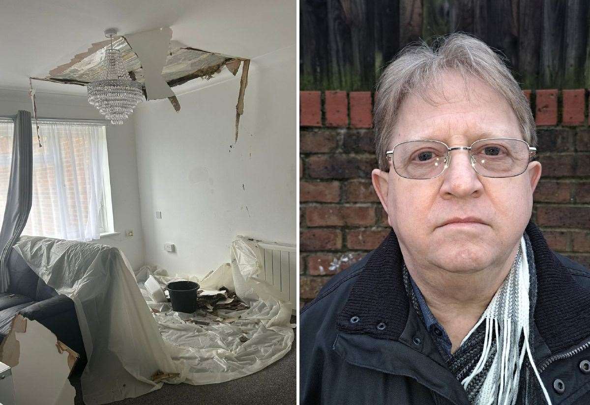 Pensioner forced out of Anchor Hanover Housing Association home he downsized to in Maidstone after mouldy ceiling collapses