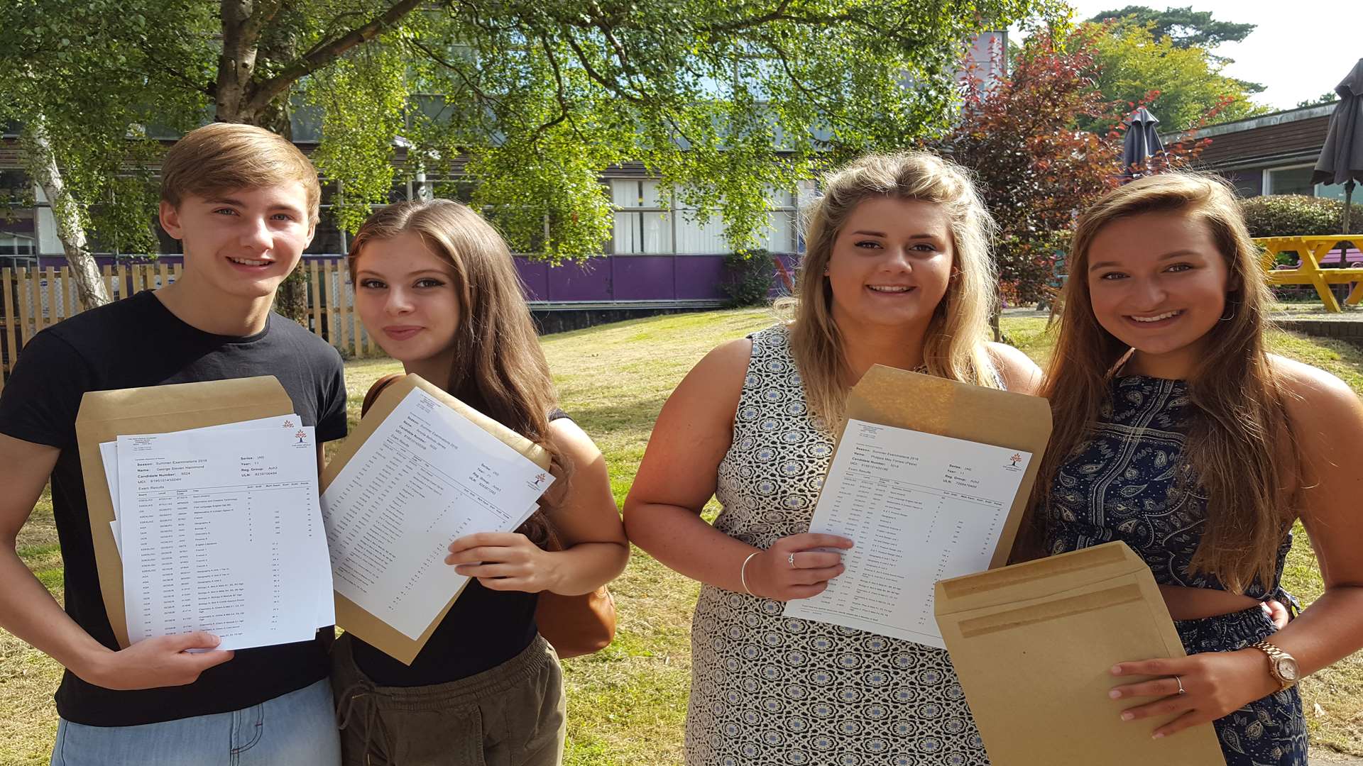 High Weald Academy students George Hammond, Amelia James, Pippa Forrest, Lily Jones