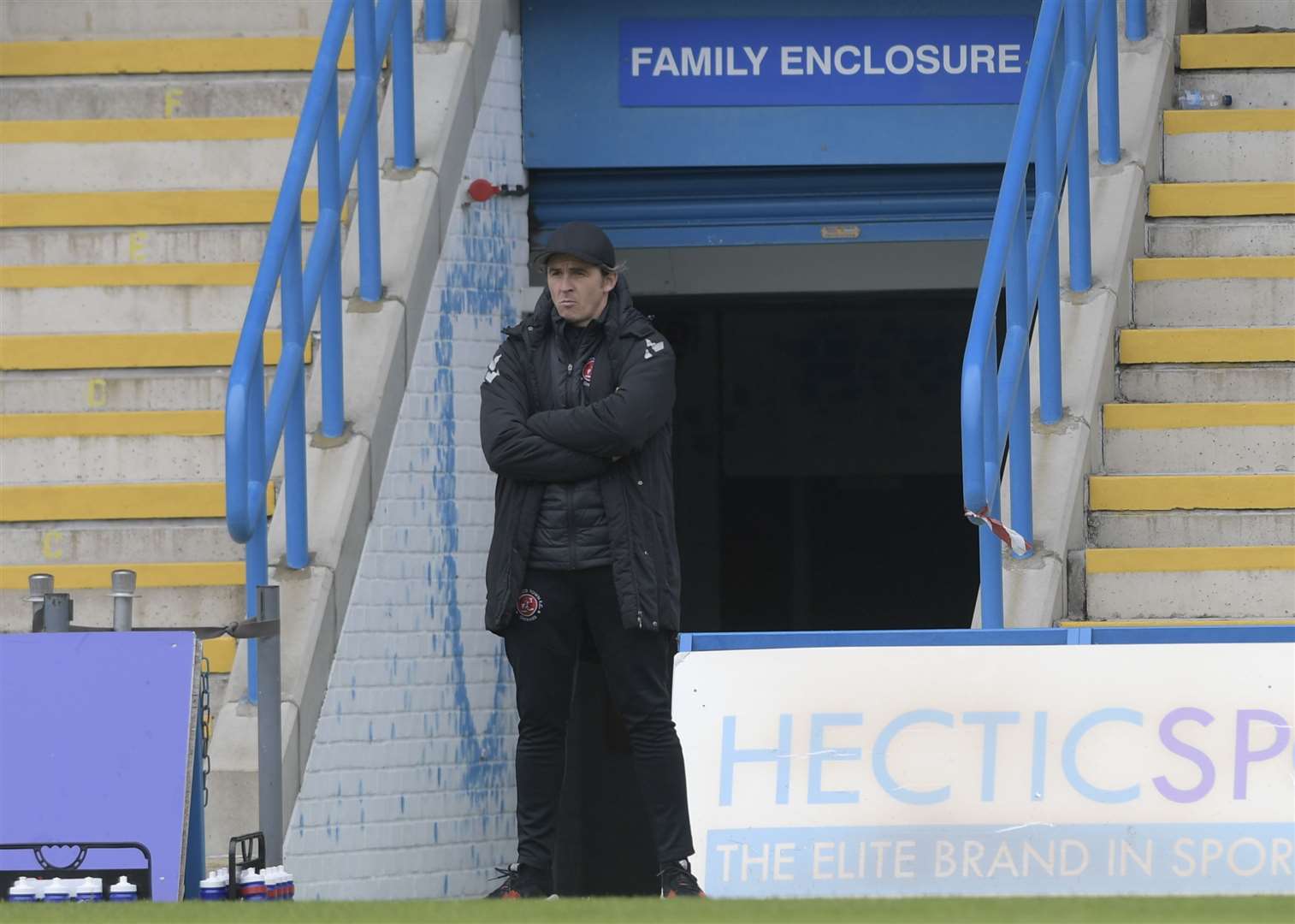 Fleetwood manager Joey Barton at Priestfield Picture: Barry Goodwin